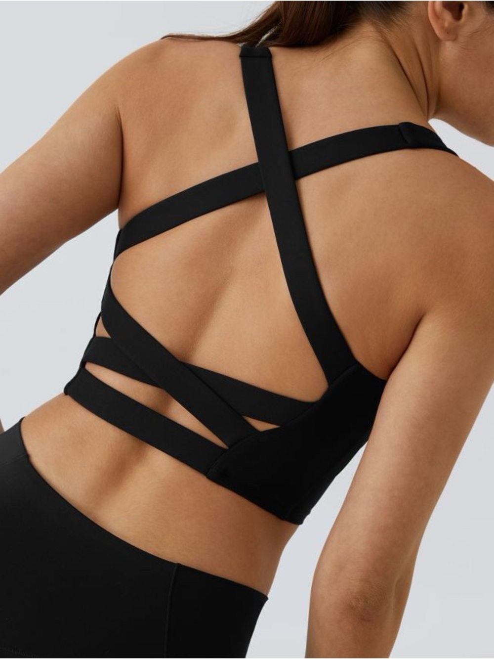 HALARA SoftlyZero Airy Square Neck Backless Criss-Cross Cropped Yoga Tank